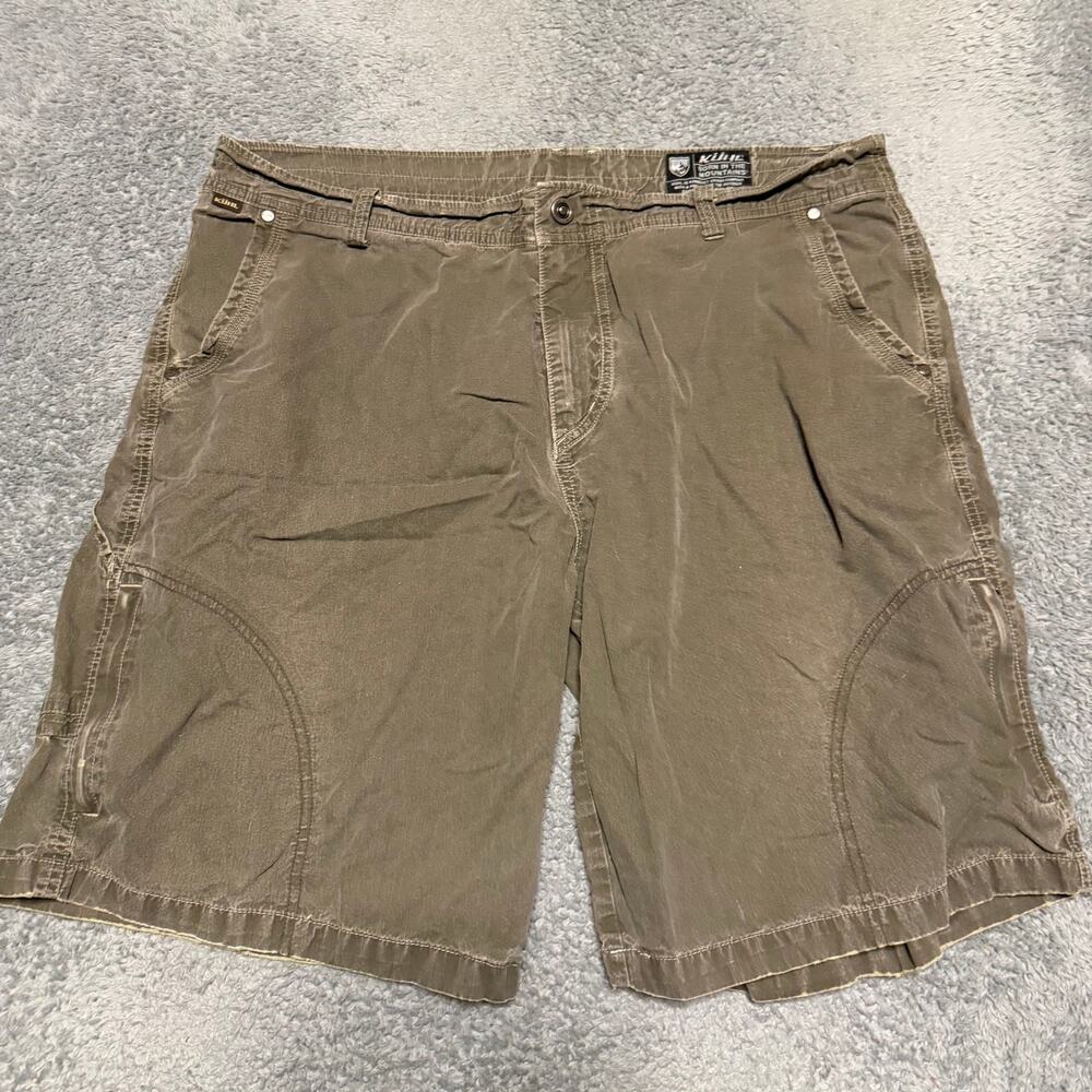 Kuhl Shorts Mens 40 Brown Vintage Patina Dye Outdoor Hiking Utility Pockets